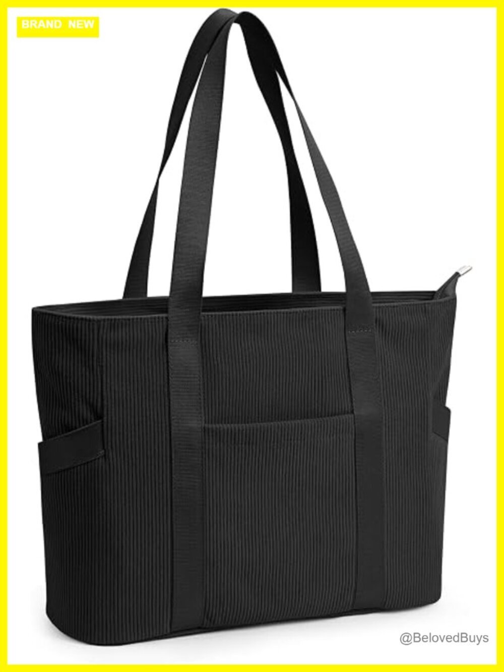Corduroy Hobo Tote Bag with Zipper, Waterproof Shoulder Handbag for Travel Work